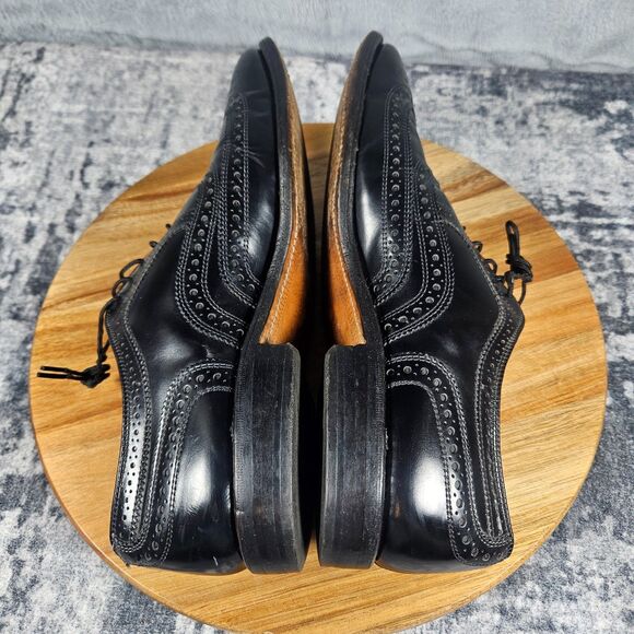 Allen Edmonds McAllister Shoes Mens 8.5 C Black Leather Wingtip Oxford USA main image 6